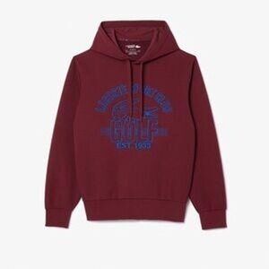 Lacoste Sport Club Golf Hoodie Mens XL Burgundy Relaxed Fit SH1096-51 YUP NEW